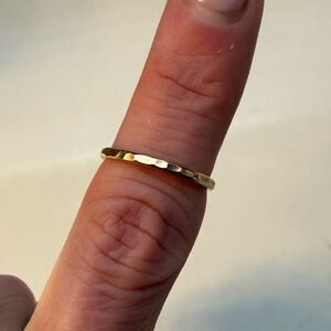 Rose gold plated hammered band ring